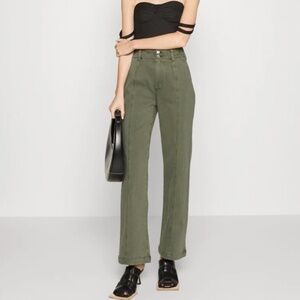 Paige Brooklyn seamed wide leg jeans